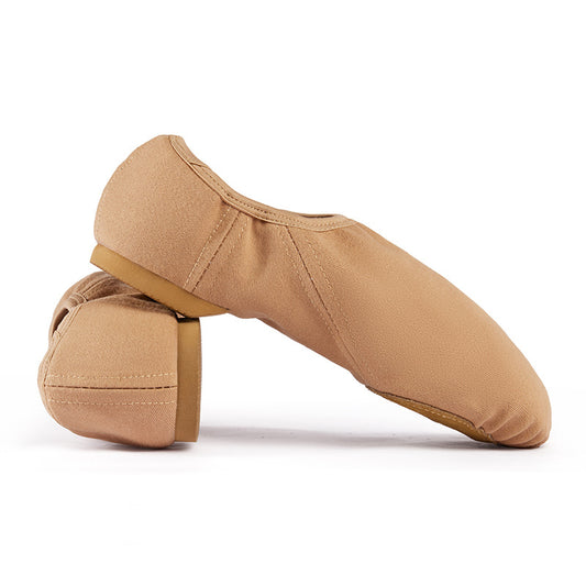 missfiona Stretch Canvas Jazz Ballet Shoes Women Slip On Ballroom Dance Boots