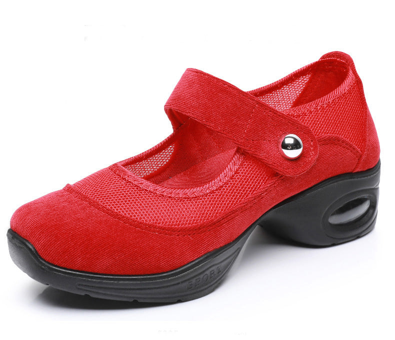 missfiona Womens Mary Jane Dance Sneakers Thick sole Walking Shoes with Air Cushion Platform