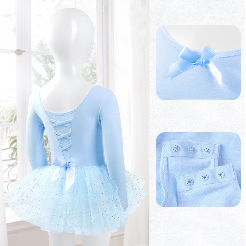 Girls Sparkle Ballet Dance Dress Tutu Skirt Leotard Glitter Ballerina Outfit Activewear Cloth