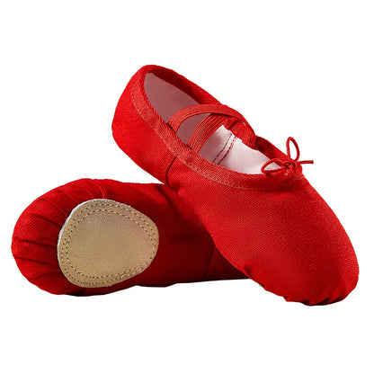 missfiona Ballet Shoes for Kids Womens Canvas Ballet Slippers Dance Practice Flat Shoes