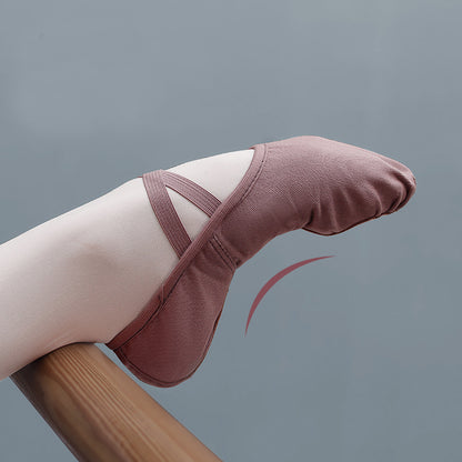 missfiona Canvas Ballet Dance Shoes for Girls/Boys/Womens Split Leather Sole Ballroom Slippers