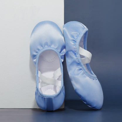 Girls Satin Ballet Shoes for Dancing Split Sole Ballroom Slipper Leather Sole Flat for Women