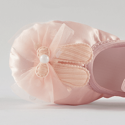 missfiona Pink Satin Ballet Dance Shoes for Girls Kids Bowkot Dancing Slippers for Women