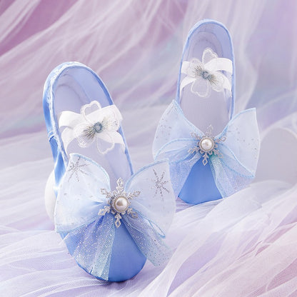 missfiona Pink Satin Ballet Dance Shoes for Girls Kids Bowkot Dancing Slippers for Women