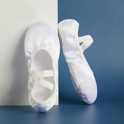 Girls Satin Ballet Shoes for Dancing Split Sole Ballroom Slipper Leather Sole Flat for Women