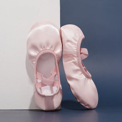 Girls Satin Ballet Shoes for Dancing Split Sole Ballroom Slipper Leather Sole Flat for Women