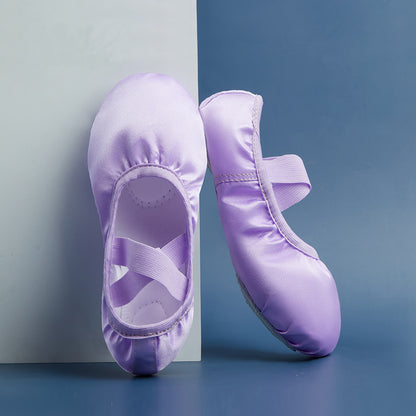 Girls Satin Ballet Shoes for Dancing Split Sole Ballroom Slipper Leather Sole Flat for Women