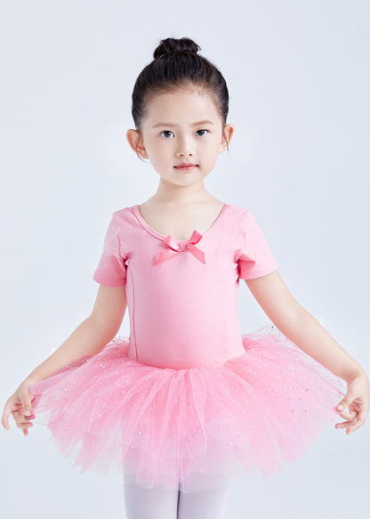 Girls Sparkle Ballet Dance Dress Tutu Skirt Leotard Glitter Ballerina Outfit Activewear Cloth
