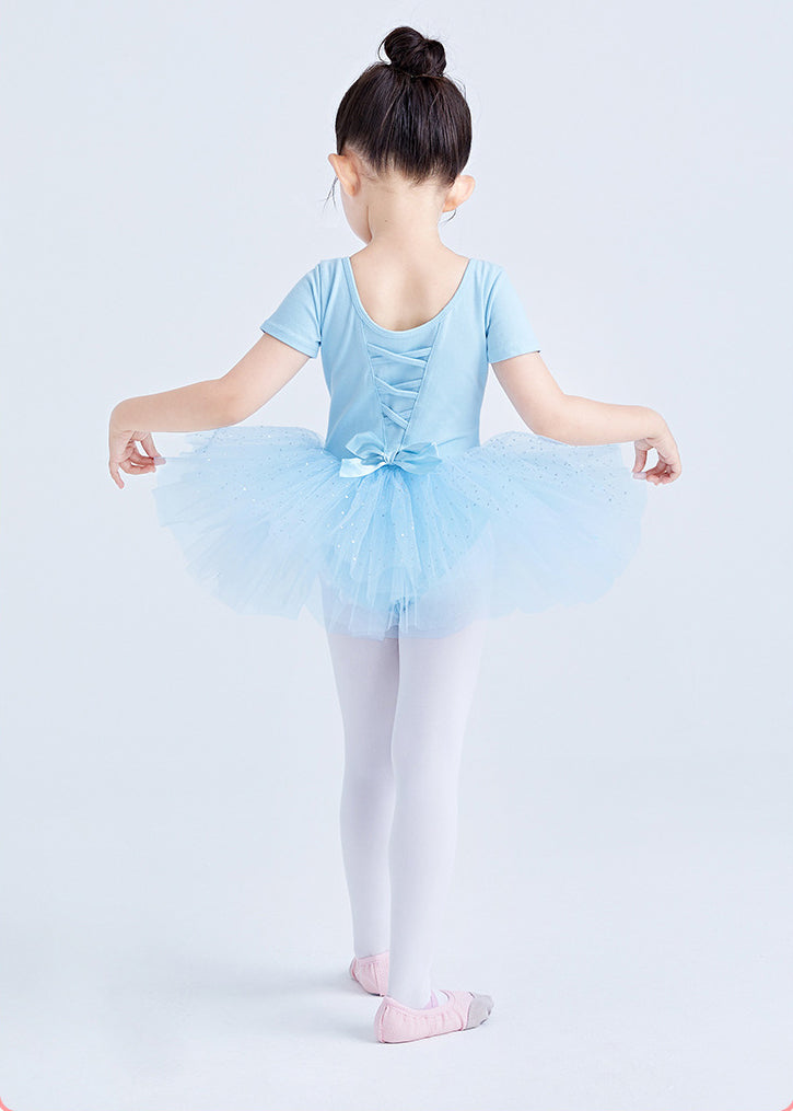 Girls Sparkle Ballet Dance Dress Tutu Skirt Leotard Glitter Ballerina Outfit Activewear Cloth