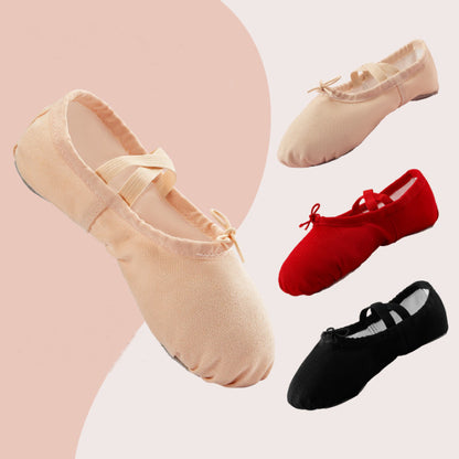 missfiona Ballet Shoes for Kids Womens Canvas Ballet Slippers Dance Practice Flat Shoes