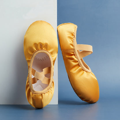 Girls Satin Ballet Shoes for Dancing Split Sole Ballroom Slipper Leather Sole Flat for Women