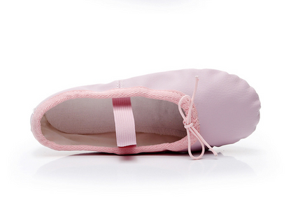 Womens Single Band Ballet Shoes PU Leather Full Sole Dance Slippers Ballroom Flat