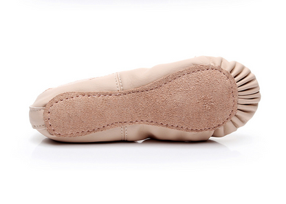 Womens Single Band Ballet Shoes PU Leather Full Sole Dance Slippers Ballroom Flat