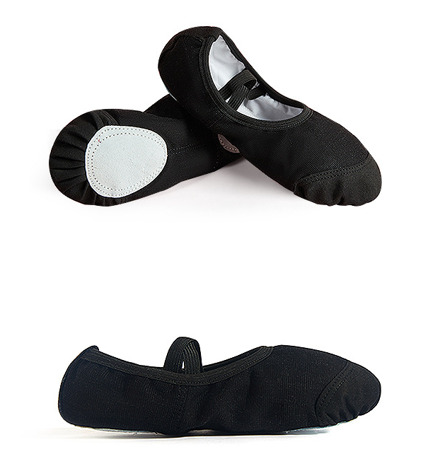 missfiona Girls Leather Toe Ballet Shoes Canvas Ballet Dance Slippers for Toddler/Kids/Women