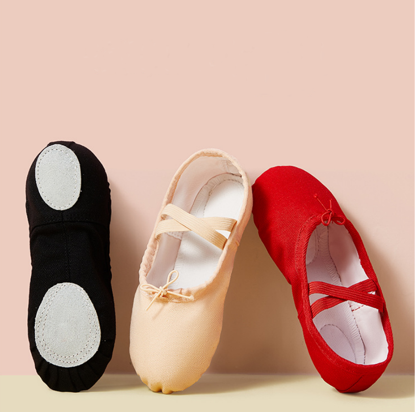 missfiona Ballet Shoes for Kids Womens Canvas Ballet Slippers Dance Practice Flat Shoes