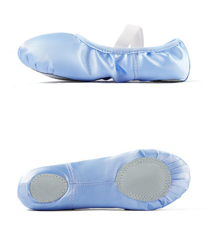 Girls Satin Ballet Shoes for Dancing Split Sole Ballroom Slipper Leather Sole Flat for Women