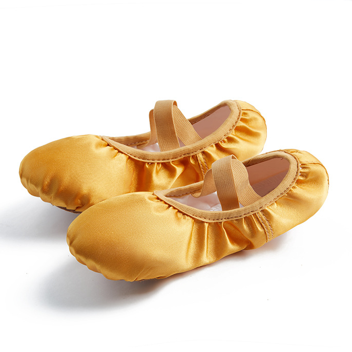 Girls Satin Ballet Shoes for Dancing Split Sole Ballroom Slipper Leather Sole Flat for Women