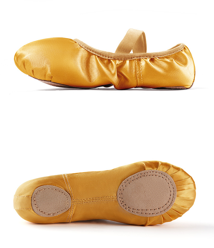 Girls Satin Ballet Shoes for Dancing Split Sole Ballroom Slipper Leather Sole Flat for Women