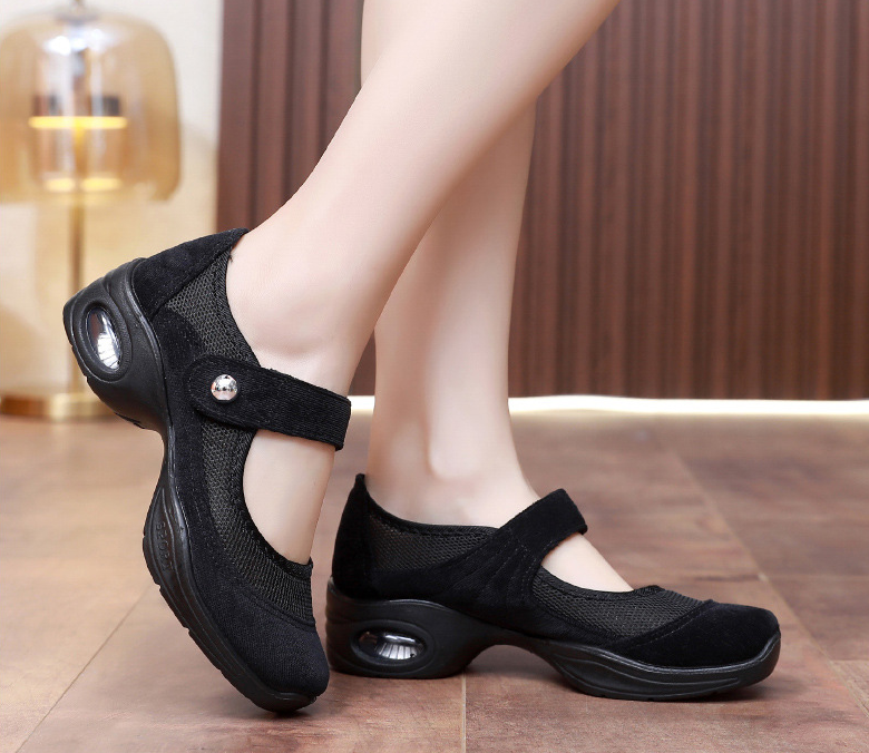 missfiona Womens Mary Jane Dance Sneakers Thick sole Walking Shoes with Air Cushion Platform
