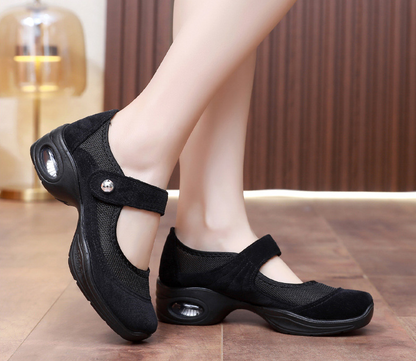 missfiona Womens Mary Jane Dance Sneakers Thick sole Walking Shoes with Air Cushion Platform
