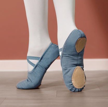 missfiona Canvas Ballet Dance Shoes for Girls/Boys/Womens Split Leather Sole Ballroom Slippers