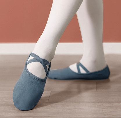 missfiona Canvas Ballet Dance Shoes for Girls/Boys/Womens Split Leather Sole Ballroom Slippers