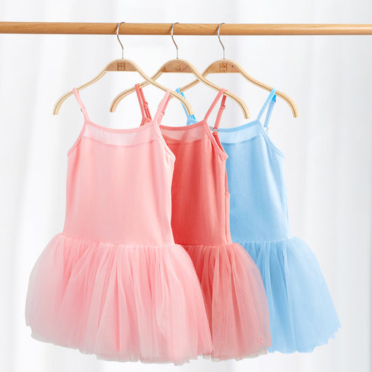 Girls Ballet Dance Dress 6 Layered Tutu Skirt Leotard Sleeveless Camisole Ballerina Outfit