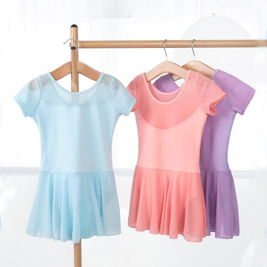 missfiona Mesh Top Girls Classic Dance Dress Ballet Skirted Leotard Activewear