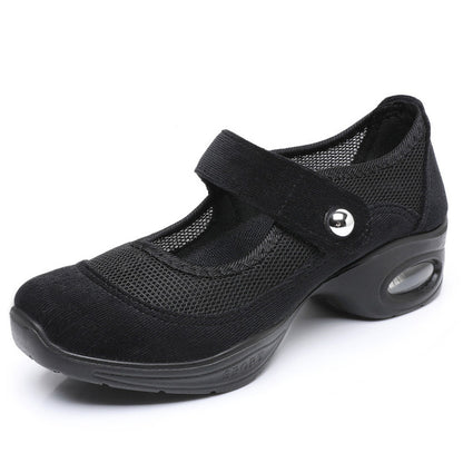 missfiona Womens Mary Jane Dance Sneakers Thick sole Walking Shoes with Air Cushion Platform