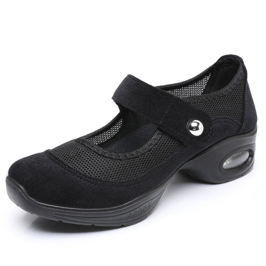 missfiona Womens Mary Jane Dance Sneakers Thick sole Walking Shoes with Air Cushion Platform