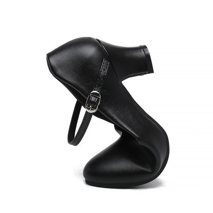 missfiona Character Shoes for Womens 2" Ankle Strap Dancing Heels for Salsa Tango Flamenco Latin