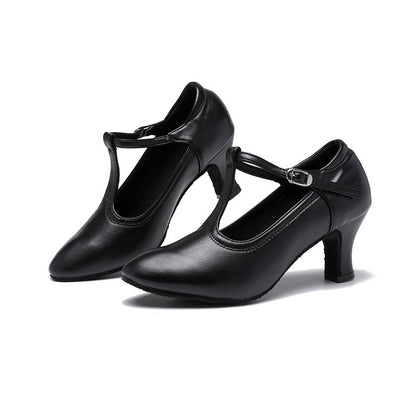 missfiona 2" Character Shoes for Women T-Strap Dance Heels for Ballroom Salsa Tango Wedding Flamenco Latin