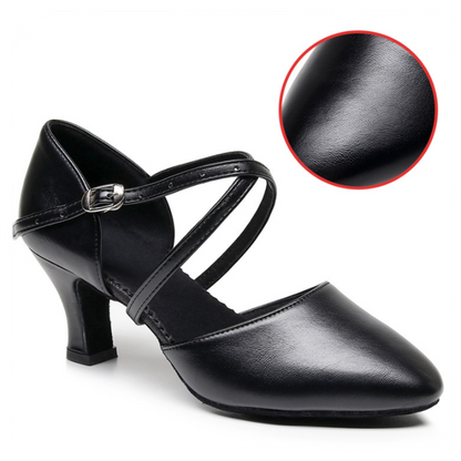 missfiona Women's Black Non-Slip Latin Salsa Dance Heels Ballroom Character Shoes 3" Heel Prom Dress Pumps