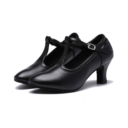 missfiona 2" Character Shoes for Women T-Strap Dance Heels for Ballroom Salsa Tango Wedding Flamenco Latin