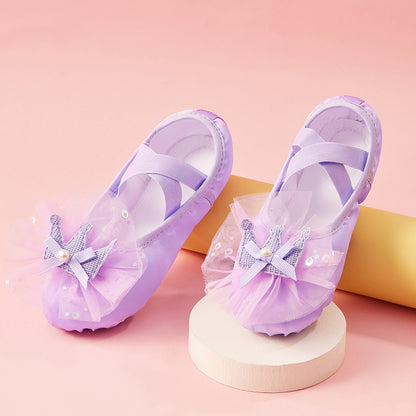 Cute Satin Ballet Shoes for Girls No Drawstring Slip On Dance Practice Ballroom Flat
