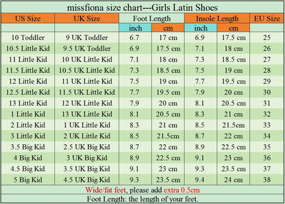 missfiona Girls Ballroom Dance Shoes Kids Womens Glitter Latin Salsa Dance Low Heels