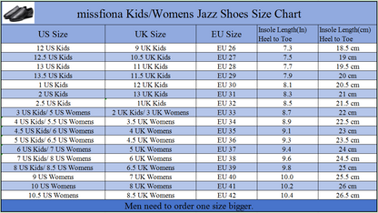 missfiona Leather Jazz Shoes Womens Slip On Dance Boots Ballroom Flat for Kids/Men