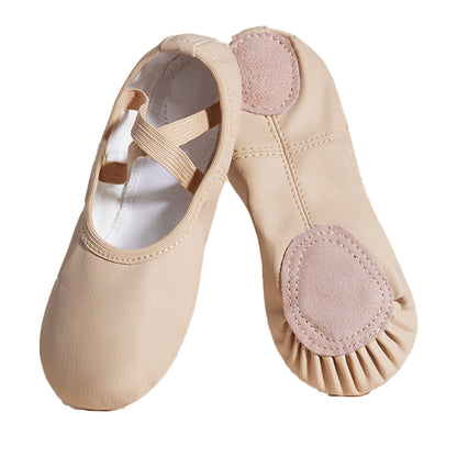 Missfiona Girl Ballet Dance Shoes Soft Leather Ballet Slippers For Toddler/Little Kid/Big Kid