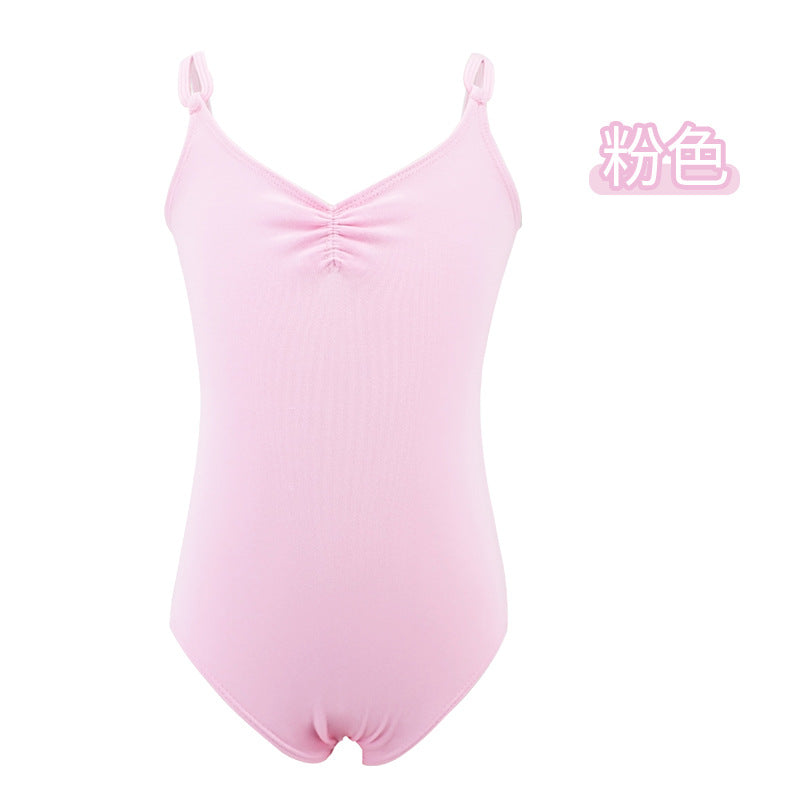 Girls Basic Cutout Back Ballet Dance Leotard Camisole Cotton Dancing Cloth