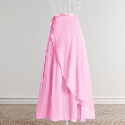 Womens Ballet Leotard Wrap Dress Long Chiffon Ballet Dress Training Wear
