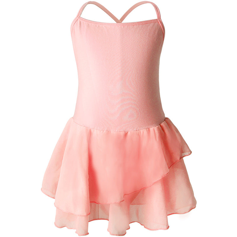Girls Camisole Ballet Dance Dress Leotard Cotton Kids Layered Skirt Gymnastic Activewear
