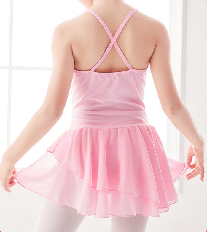 Girls Camisole Ballet Dance Dress Leotard Cotton Kids Layered Skirt Gymnastic Activewear