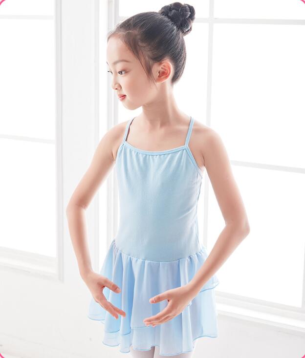 Girls Camisole Ballet Dance Dress Leotard Cotton Kids Layered Skirt Gymnastic Activewear