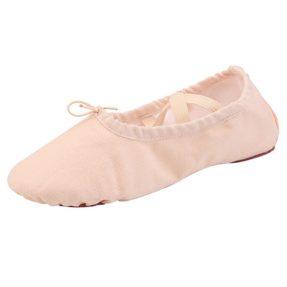 Girls Canvas Split-Sole Ballet Slippers Practice Dancing Yoga Flat Shoes