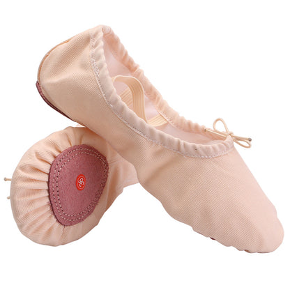 Girls Canvas Split-Sole Ballet Slippers Practice Dancing Yoga Flat Shoes