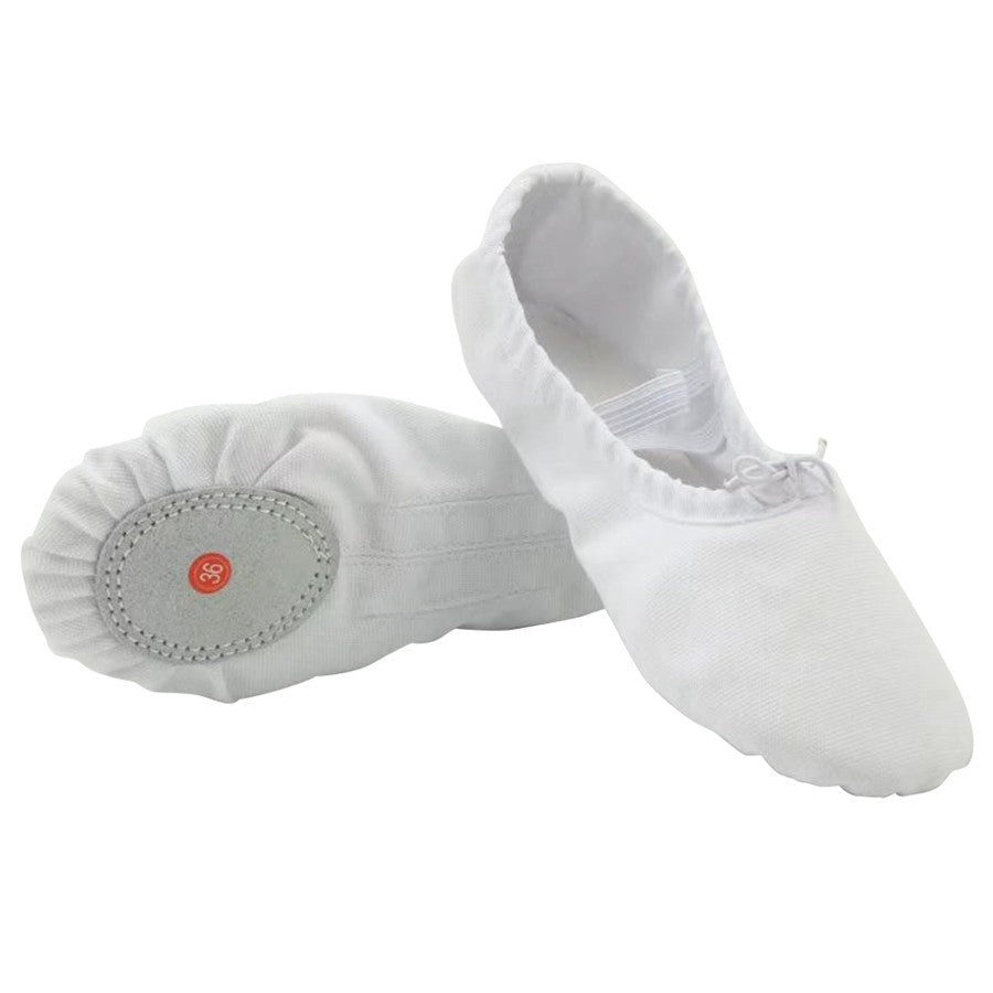 Girls Canvas Split-Sole Ballet Slippers Practice Dancing Yoga Flat Shoes