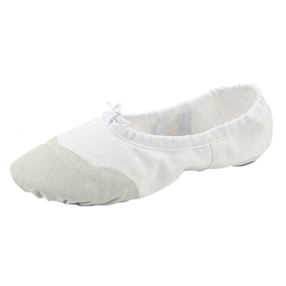 Womens Canvas Ballet Slippers Dance Shoes Split Sole Leather Toe Ballroom Belly Yoga Shoes