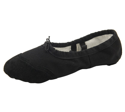 Womens Canvas Ballet Slippers Dance Shoes Split Sole Leather Toe Ballroom Belly Yoga Shoes