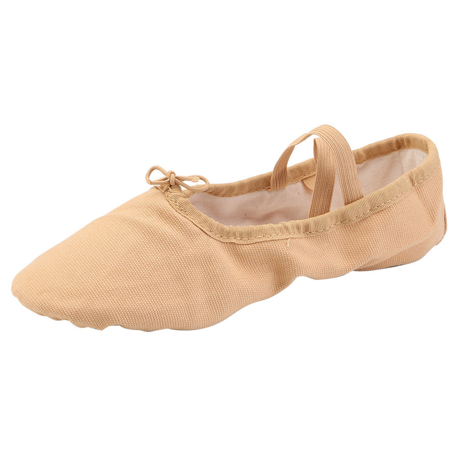 Girls Canvas Split-Sole Ballet Slippers Practice Dancing Yoga Flat Shoes