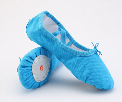 Girls Canvas Split-Sole Ballet Slippers Practice Dancing Yoga Flat Shoes